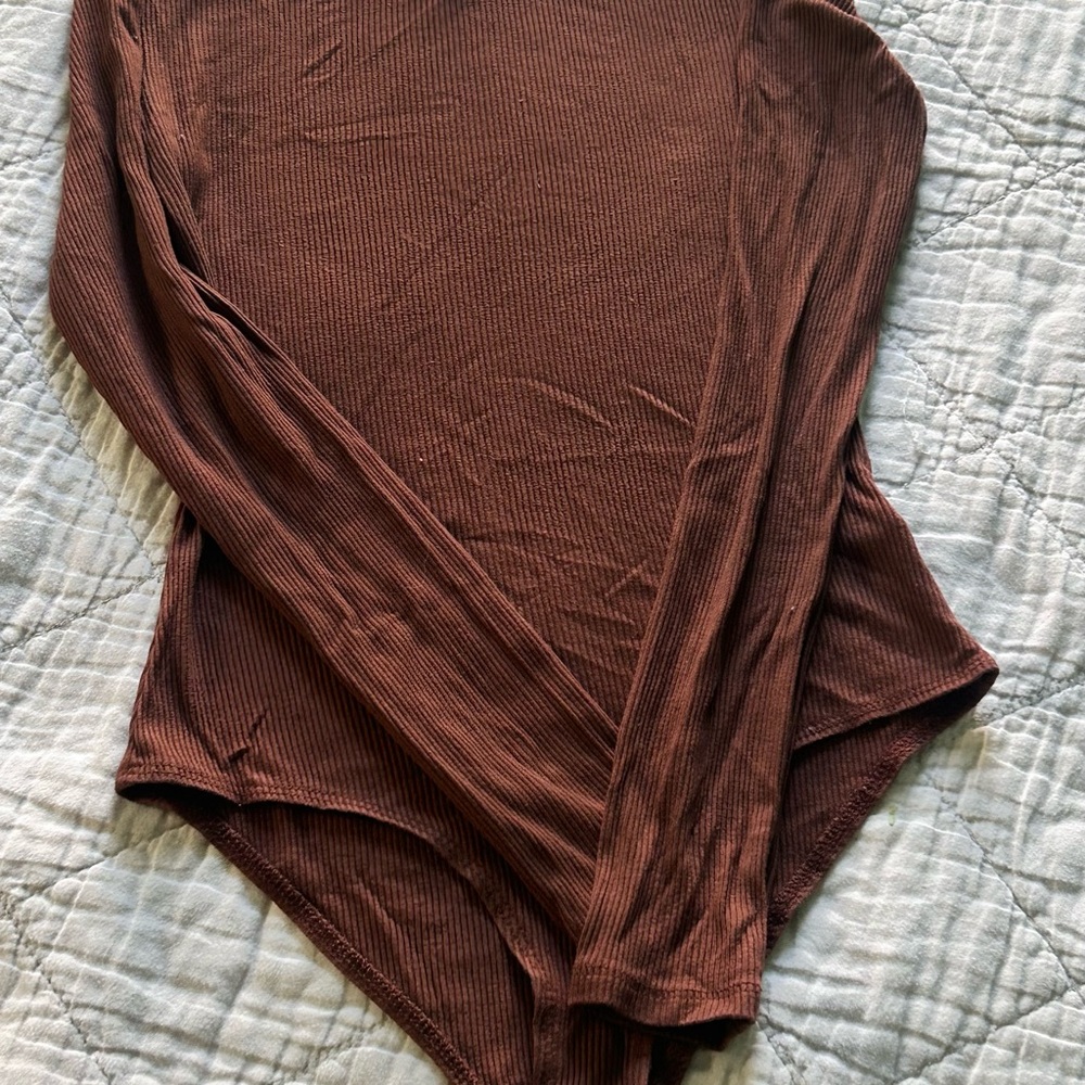 Belle Du Jour Chocolate Ribbed Bodysuit